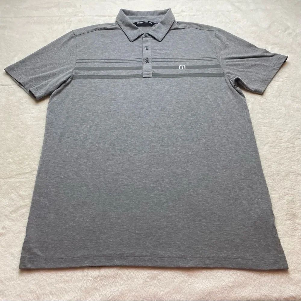 Travis Mathew Gray Tone Short Sleeve Polo Size Medium